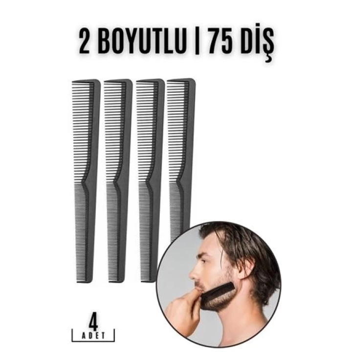 DKTT Sakal Bıyık Saç Tarağı 4 lü SET Jess Design