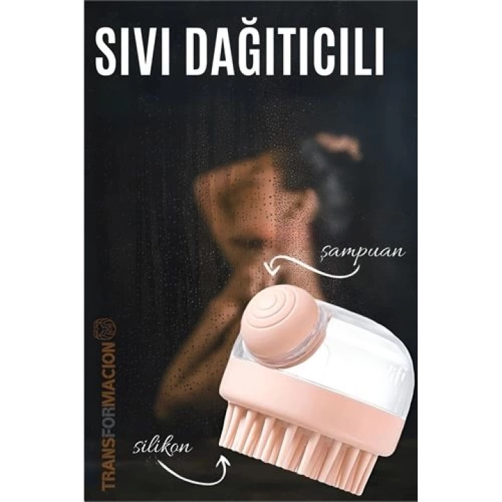 DKTT Şampuan Hazneli Silikon Peeling ve Masaj Fırçası
