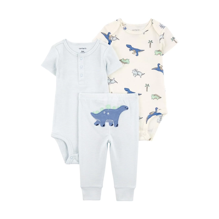 Erkek Bebek Body Pantolon Set 3lü Paket  Renkli