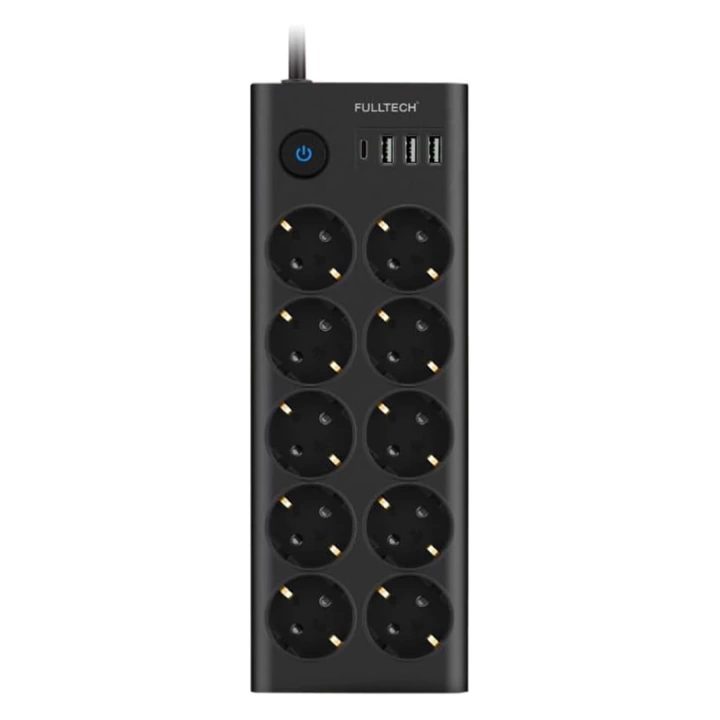 Ftr14 Type-c Girişli Akım Korumalı 10’lu Priz, 3 Usb