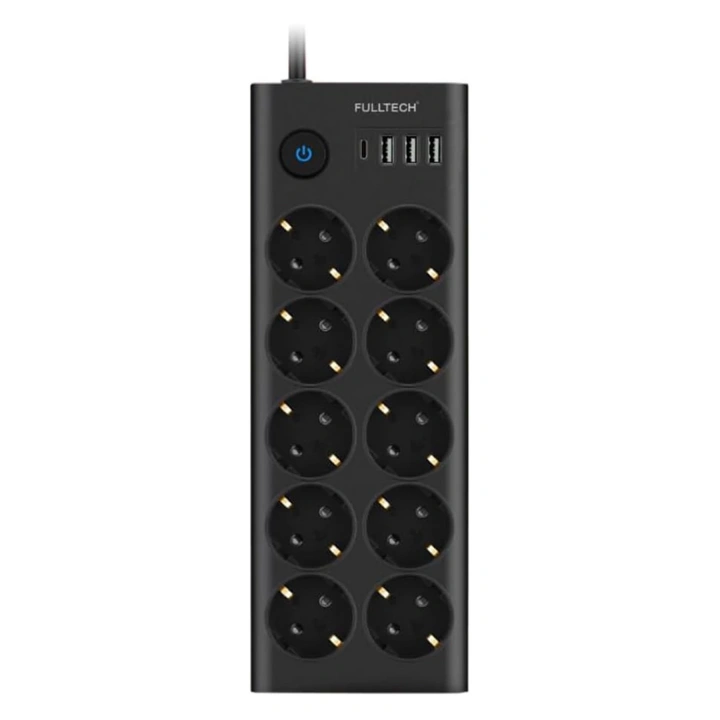 Ftr14 Type-c Girişli Akım Korumalı 10’lu Priz, 3 Usb