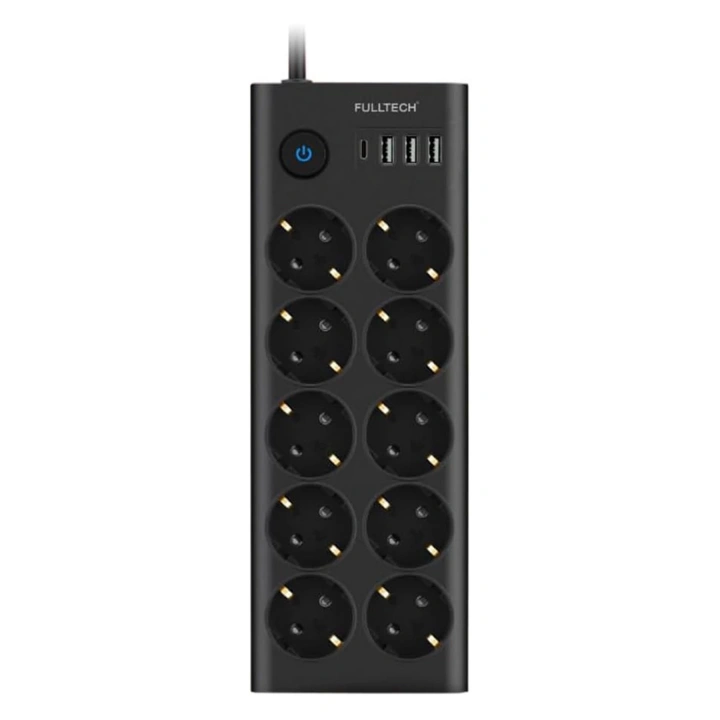 Ftr14 Type-c Girişli Akım Korumalı 10’lu Priz, 3 Usb