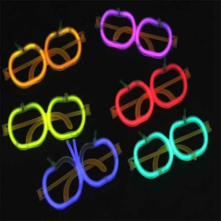 Glow  Elma Gözlük - Glow Partisi Gözlüğü - Glow Stick Gözlük 12 Adet