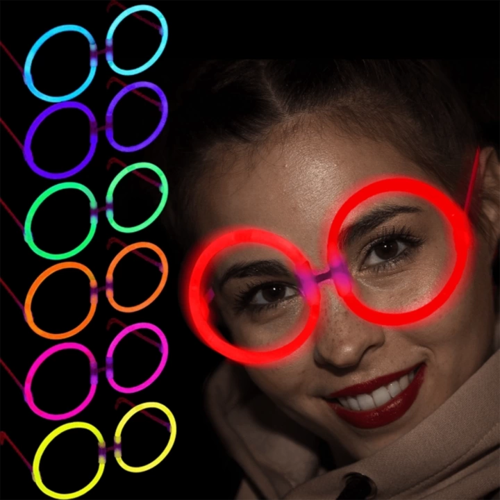 Glow Parti Gözlüğü Glow Partisi Yulak Şekilli Fosforlu Gözlük 6 Adet