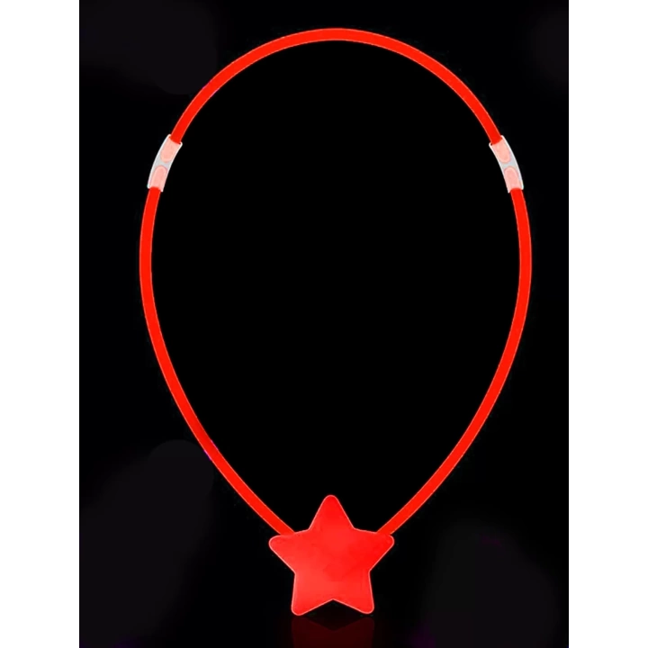 Glow  Yıldız Kolye - Glow Kolye - Glow Stick Partisi Yıldız Kolye 6 Adet