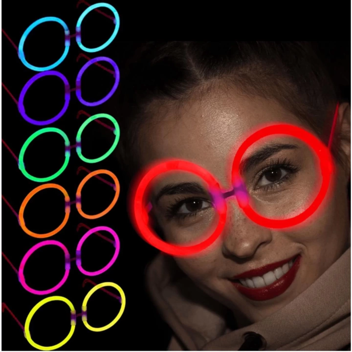 Glow  Yulak Gözlük - Glow Partisi Gözlükleri - Glow Stick Gözlük 12 Adet