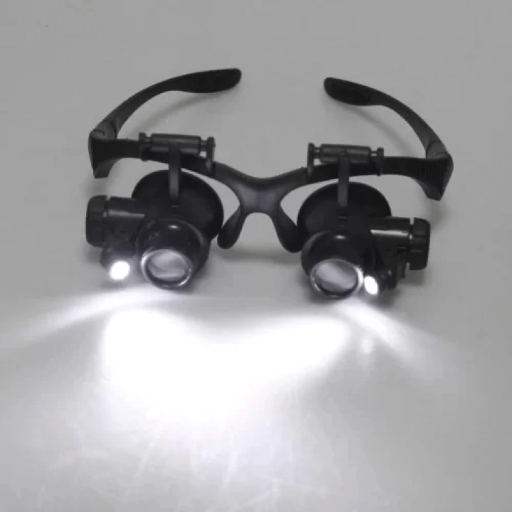 Gözlük Modeli 10x 15x 20x 25x Lens,2led Işıklı,büyüteç