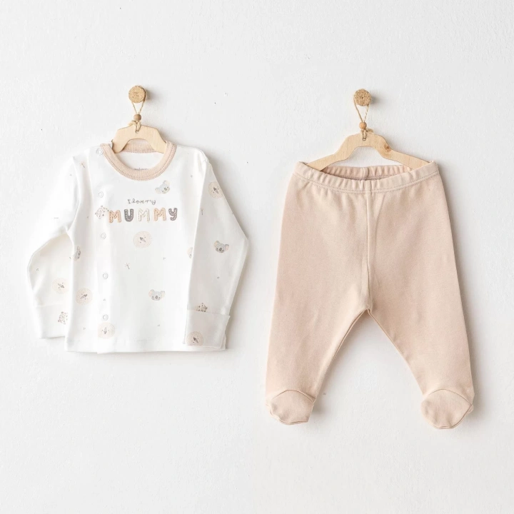 Happy Animals 2li Zıbın Set Beige