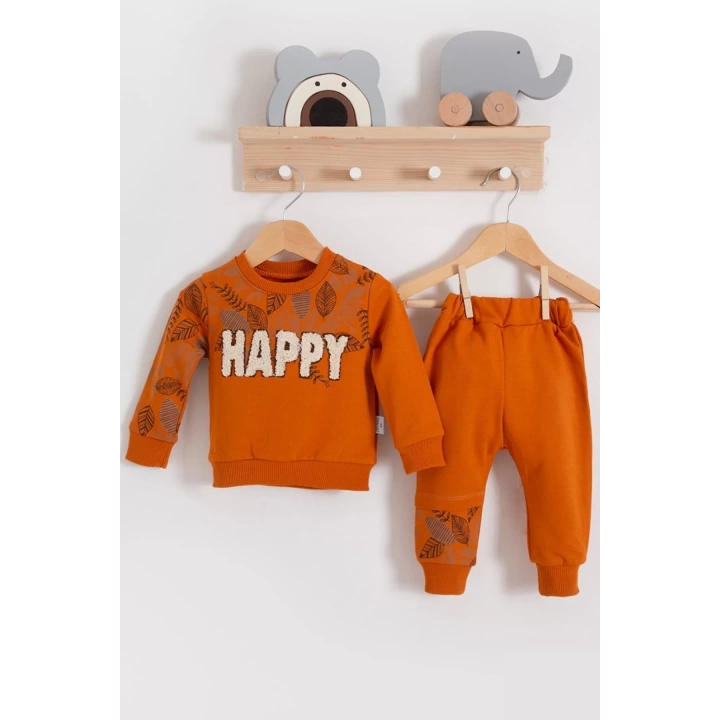 Happy Yaprak Desenli 2li Erkek Bebek Takım