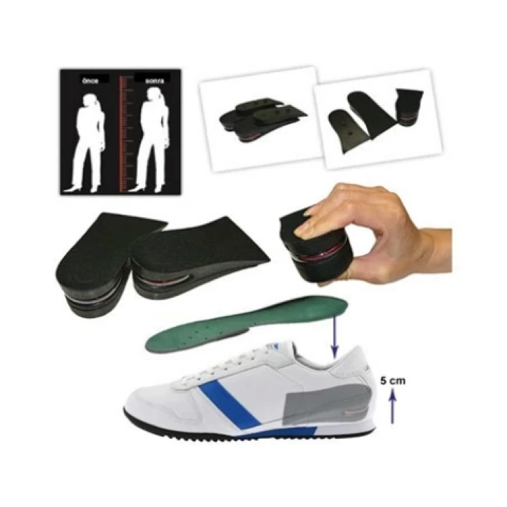 Hava Yastıklı Boy Uzatıcı Tabanlık (7 Cm Daha Fazla Boy Uzunluğu) - 45 Numara