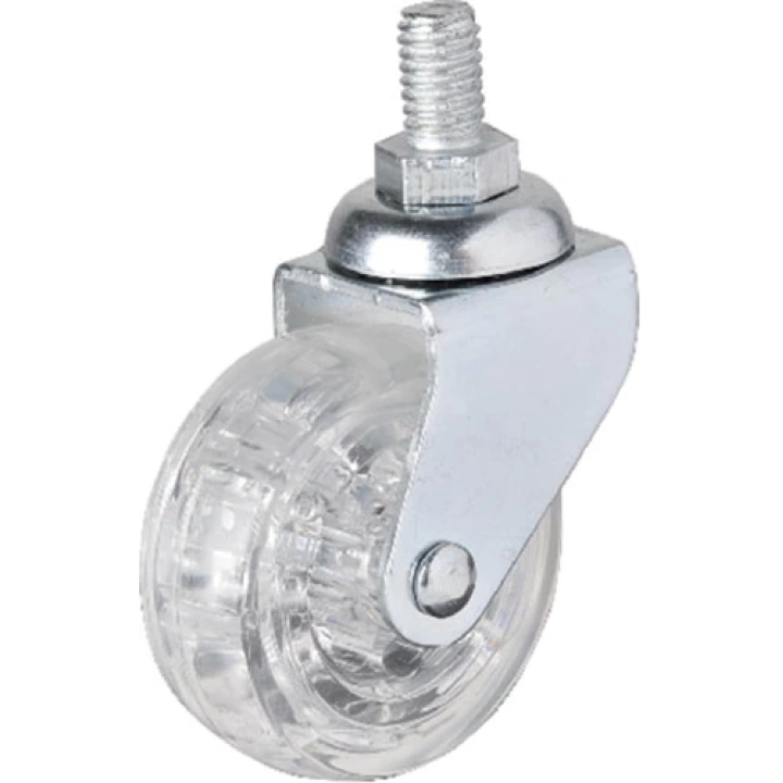 Hts 326 - 50x20 mm Şeffaf Makaralı Vidalı Teker 4 Adet