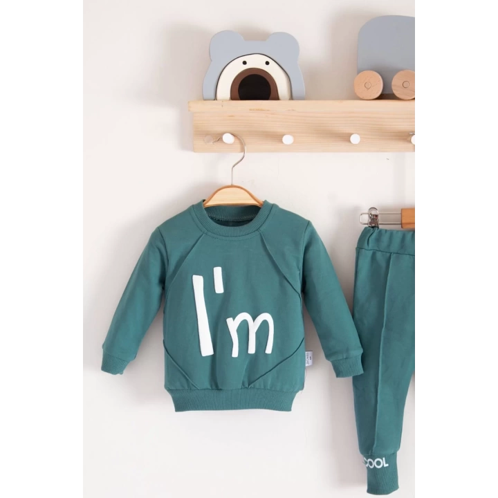 Im Cool Desenli Pamuklu 2li Erkek Bebek Takımı