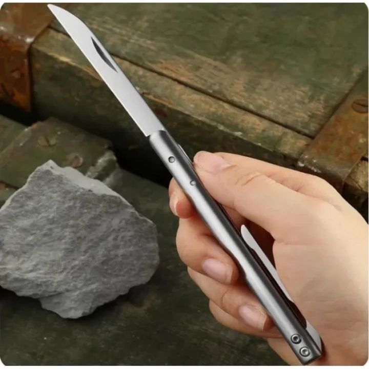 İnce D2 Çelik Çakı 18 Cm , Metal Sap