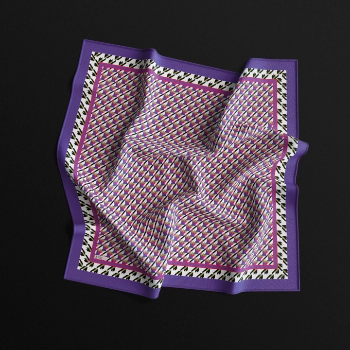 İpek Butik Geometrik Desenli Eşarp