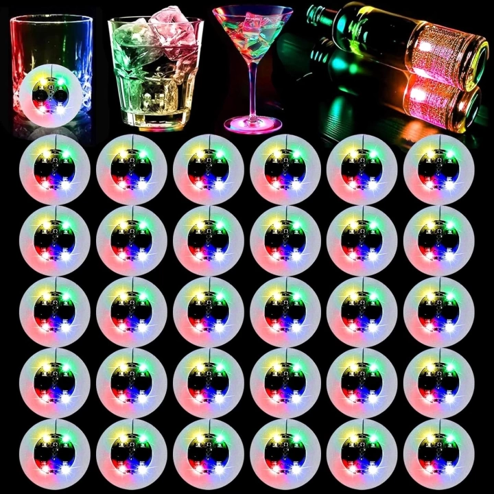 Işıklı Yapışkanlı Bardak Altı Aparatı Ledli 3 Modlu 6 Cm Çap 1 Adet