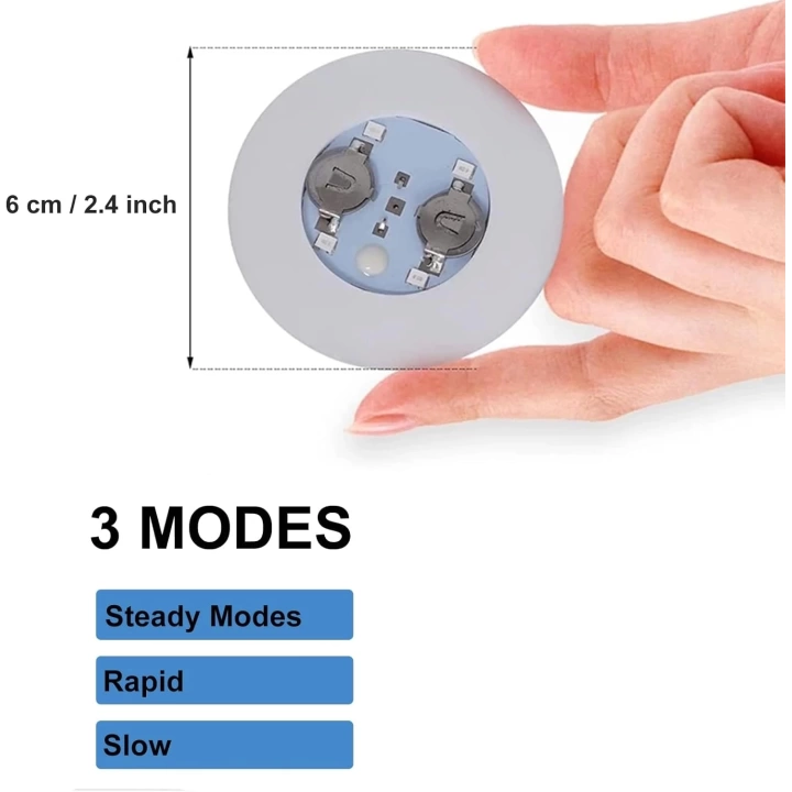 Işıklı Yapışkanlı Bardak Altı Aparatı Ledli 3 Modlu 6 Cm Çap 1 Adet