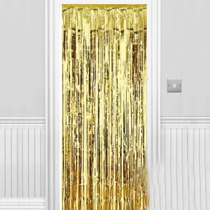 Işıltılı Du Ve Kapı Perdesi Gold 90x200 Cm