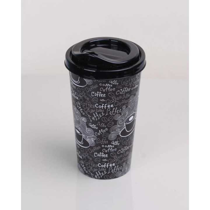 Kahve Bardağı - Kapaklı Desenli 650ml