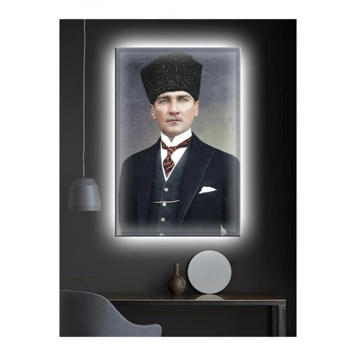 Kanvas Tablo Atatürk (Ofis İşyeriSalon) Led Işıklı