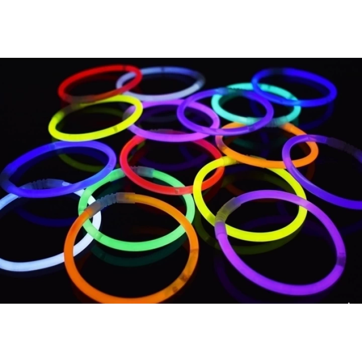 Karanlıkta Yanan Parlayan Fosforlu Glow Stick Çubuk Bileklik 50 Adet