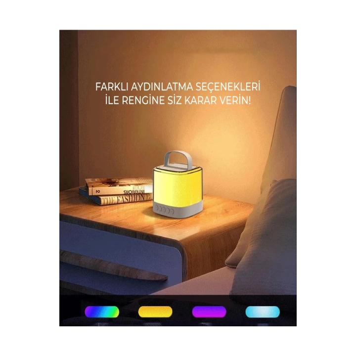 Karaoke Bluetooth Hoparlör Aggıy Ag-s7 Kablosuz Mikrofonlu Rgb Led Parti Işıklı