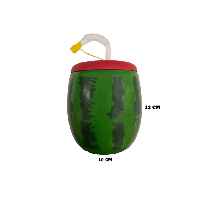 Karpuz Tasarımlı Pipetli Suluk 900 Ml