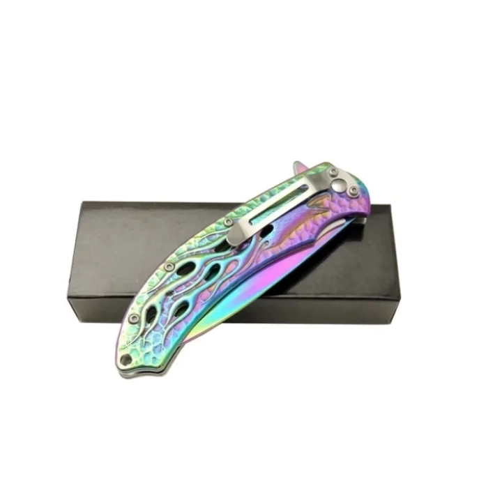 Kartal  Rainbowi Tk 21 Cm Kamp / Outdoor Çakı  - Yarı Otomatik, Kemerlikli, Kutulu