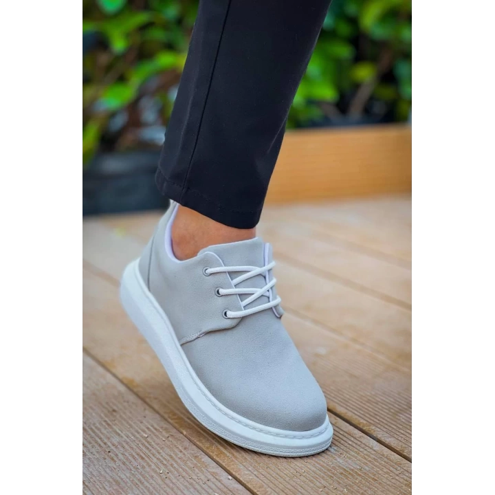 KB-003 Kuback Gri Süet Bağcıklı  Günlük Erkek Ayakkabı
