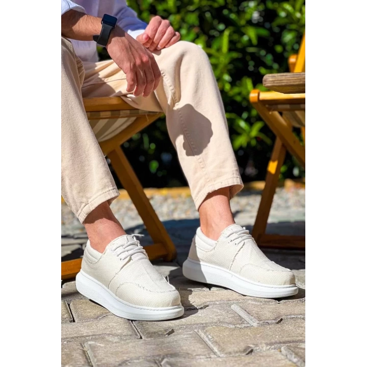KB-042  Kuback Bağcıklı Beyaz Günlük Erkek Ayakkabı