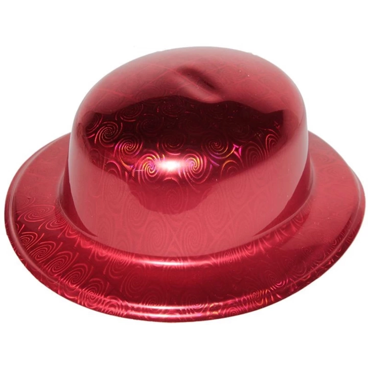Kırmızı Renk Hologramlı Plastik Yulak Melon 27x24 Cm
