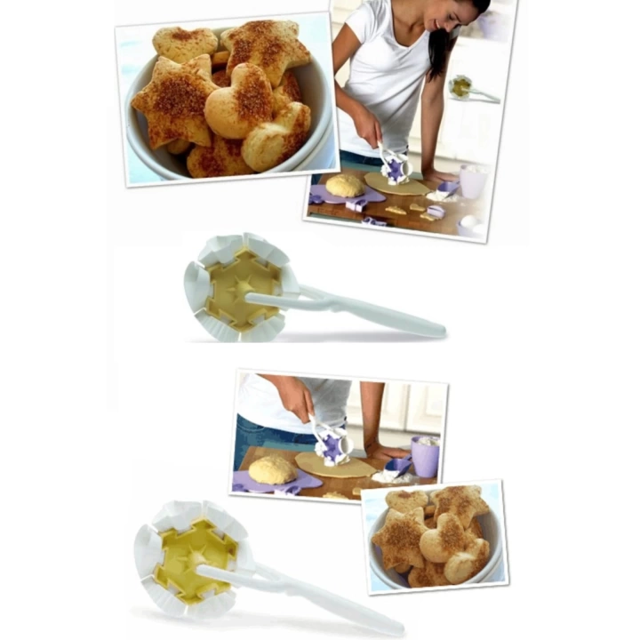 Kurabiye Ruleti - Çiçek - Kalp - Üçgen - Muffin Şekillerinde Kurabiye Şekillendirici