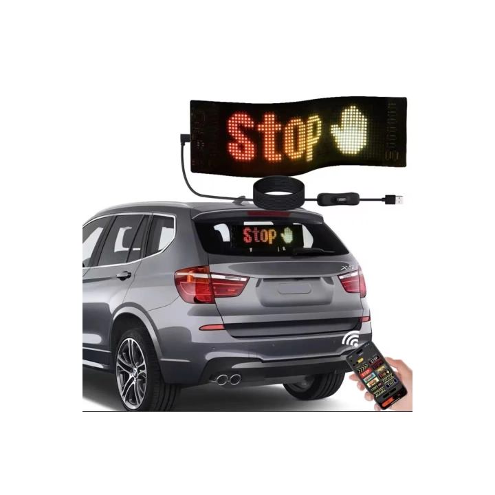 Led Panel Cama Yapışan Telefon Kontrollü Led Ekran Panel 16*64 Led Sayısı