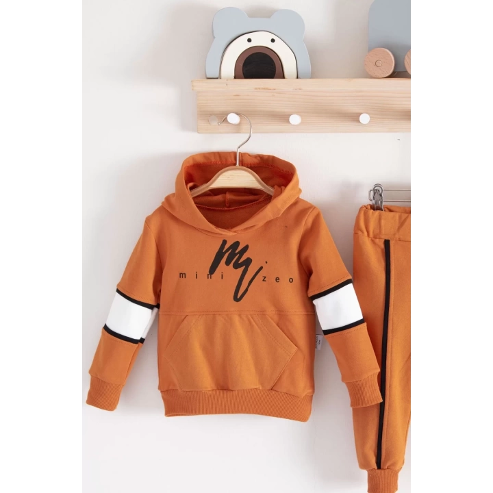 Mini Zeo Desenli Pamuklu 2li Erkek Bebek Takımı
