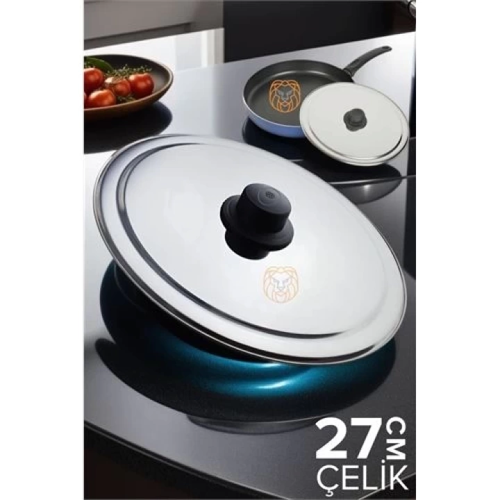 DKTT 27 cm Kızartma Tavası Kapağı Çelik Żelazny Design