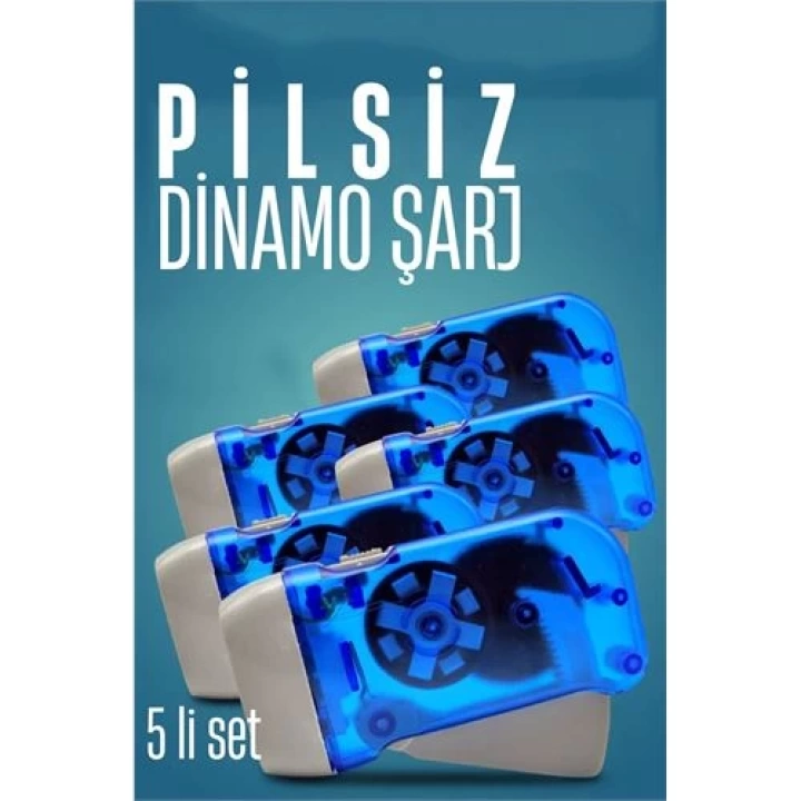 ModaCar 5 li Kendinden Dinamo Şarjlı Pilsiz Acil Durum El Feneri Manuel Şarjlı El Feneri