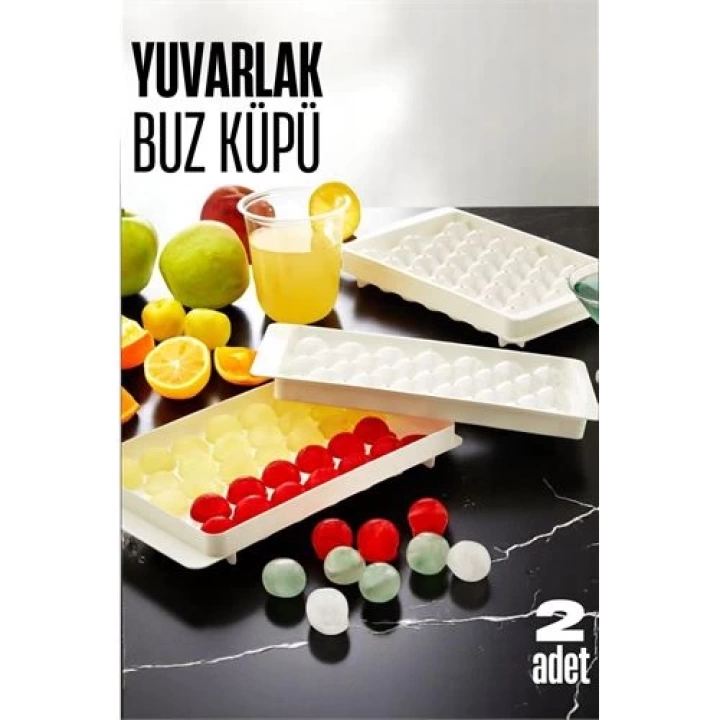 DKTT Buz Kalıbı YUVARLAK İçecek Buz Kalıbı - Mutfak Buz Kalıbı Kolay Çıkarılır Buz Kalıbı 2 ADET