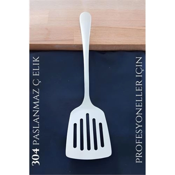 DKTT  Delikli Servis Spatulası 304 Paslanmaz Profesyonel
