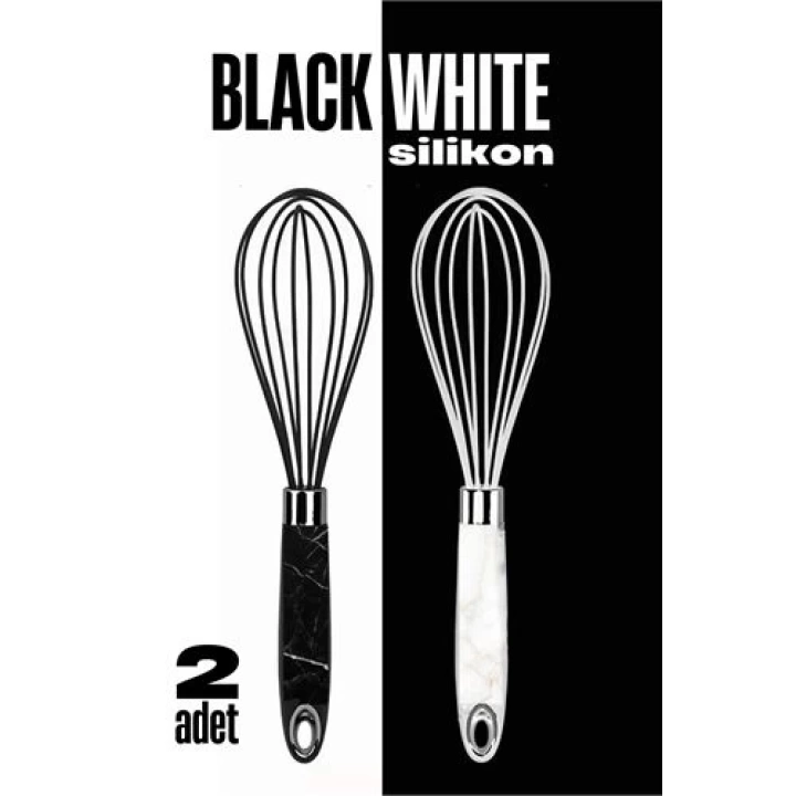 DKTT Mermer Desen Silikon Çırpıcı - Yumurta ve Sos Çırpıcı, Mutfak Çırpıcısı, Çırpma Teli