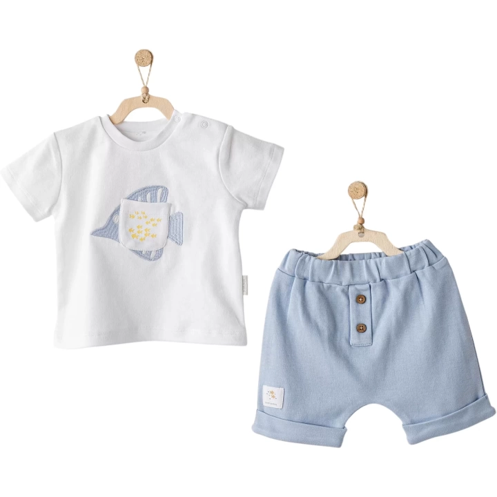 Ocean İs My Happy Place 2li Bebe Takım Blue