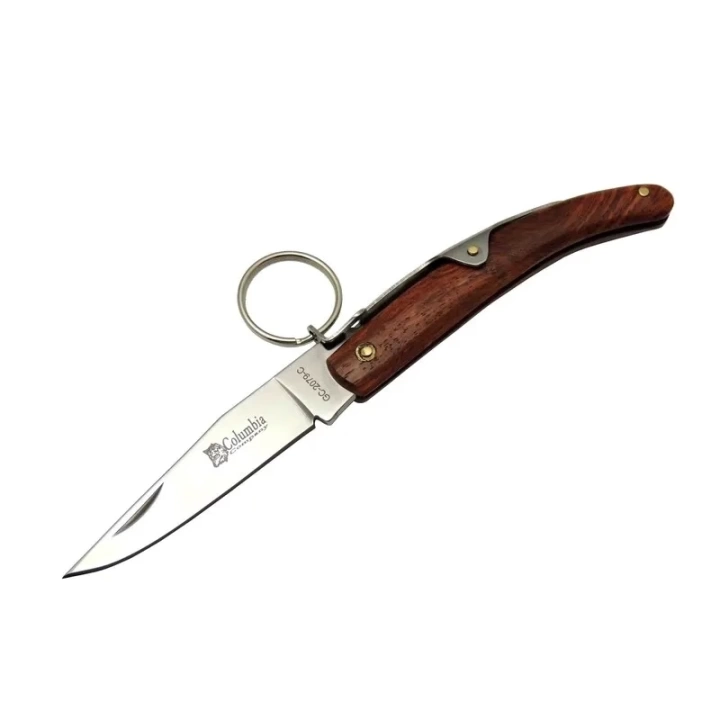 Okapi Gc2079c Kahverengi Kamp Çakı 16,5cm - Manuel, Kemerlikli, Ahşap Sap
