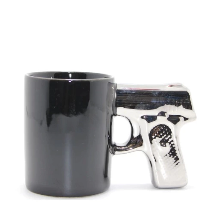 Porselen Silahlı Kupa Bardak Model 2
