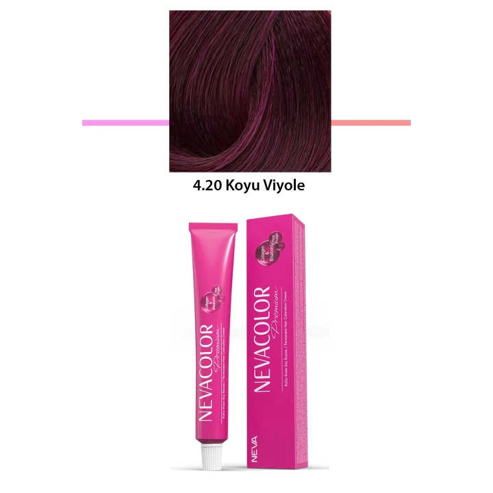Premium 4.20 Koyu Viyole - Kalıcı Krem Saç Boyası 50 g Tüp