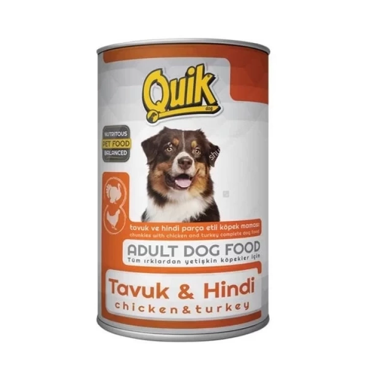 Quik Tavuk ve Hindili Yetişkin Konserve Köpek Maması 415 Gr