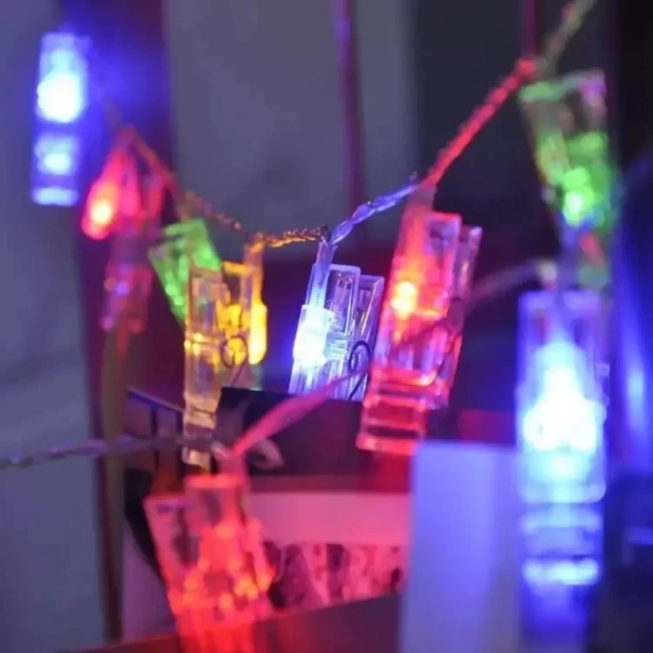 Renkli Işıklı Mandallı Fotoğraf Albümü 10 Lu - Rgb