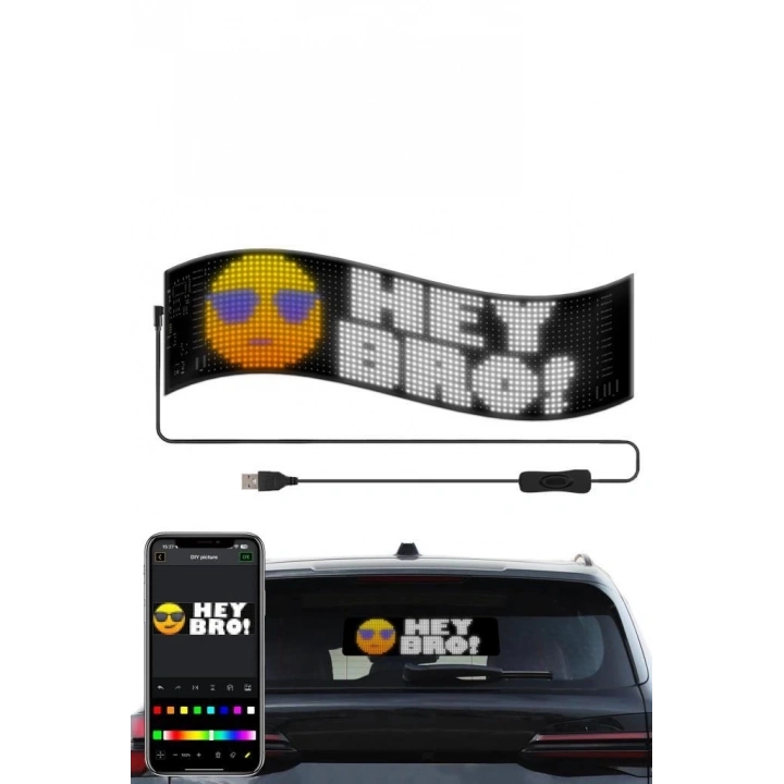 Rp937 Led Matrix Panel 16x64cm Telefon Kontrollü Kayar Led Animasyon Aydınlatma