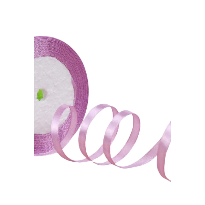 Saten Kurdele 6 mm Lila 5 Metre