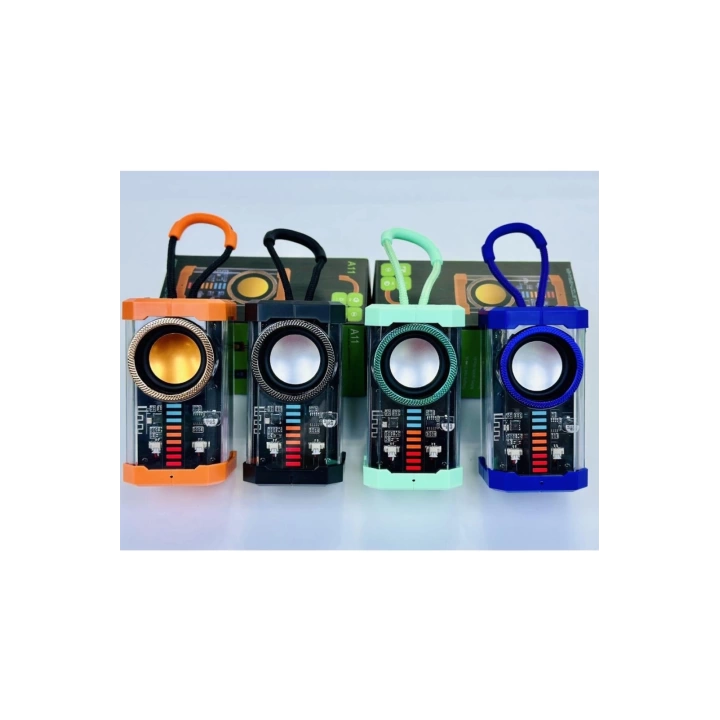 Şeffaf Mecha Müzik Tws Stereo Rgb Ritim İşıklı Hoparlör Kablosuz Bluetooth 5.0 Taşınabilir Hoparlör A11