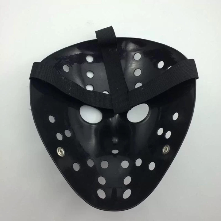 Siyah Renk Kırmızı Çizgili Tam Yüz Hokey Jason Maskesi Hannibal Maskesi