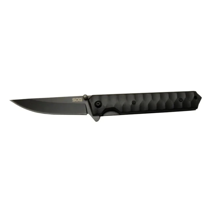 Sog  4010 Bk Siyah Kamp Çakı 21cm - Yarı Otomatik, Metal Sap, Kılıflı, Kemerlikli