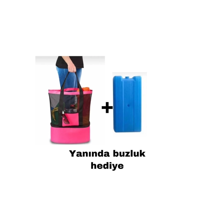 Termos Çanta - Piknik Çantası Plaj Çantası Mega Boy / Buz Aküsü Hediyeli